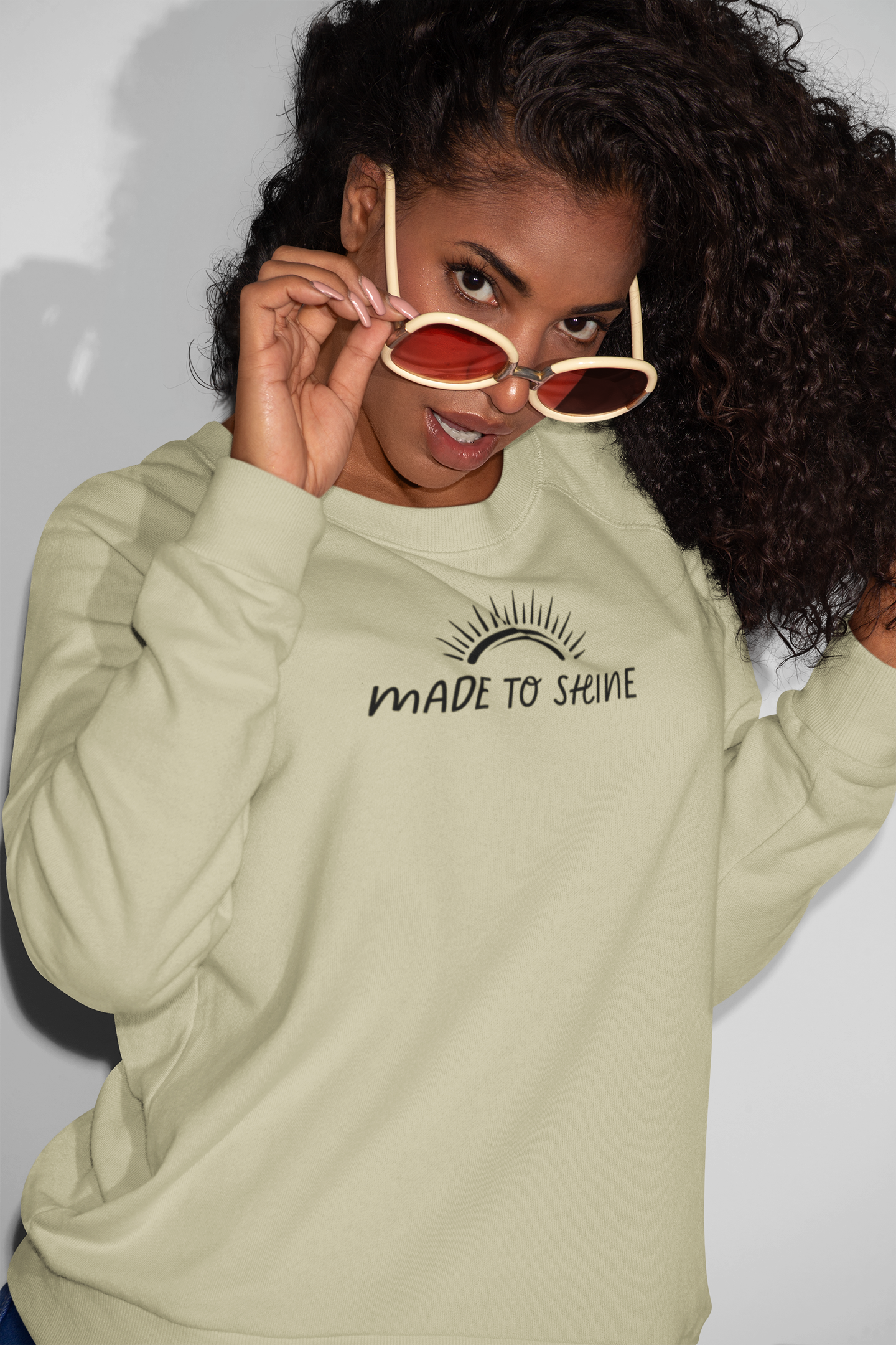 Made To Shine Inspirational Crewneck Sweatshirt